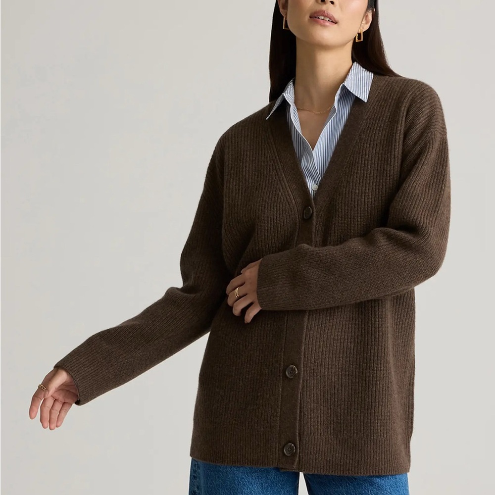 Quince Cashmere Boyfriend Cardigan